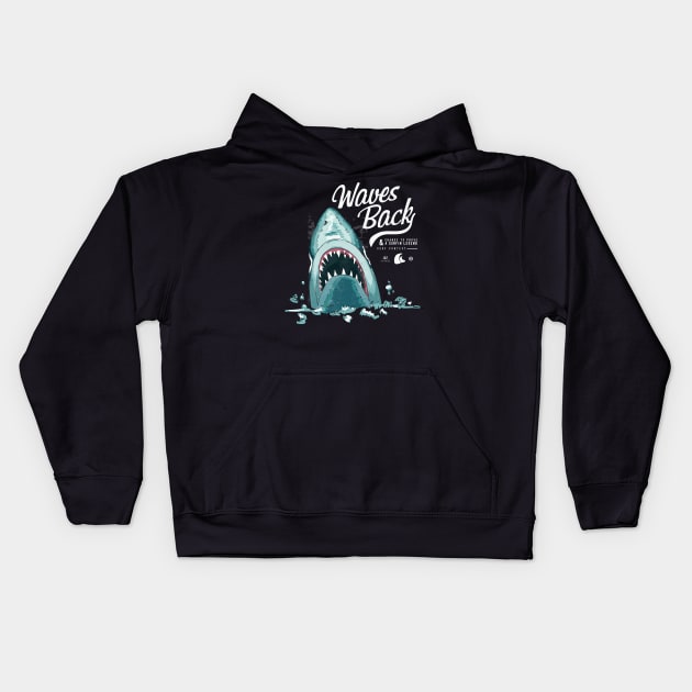 waves back shark / jaws attack Kids Hoodie by SDxDesigns